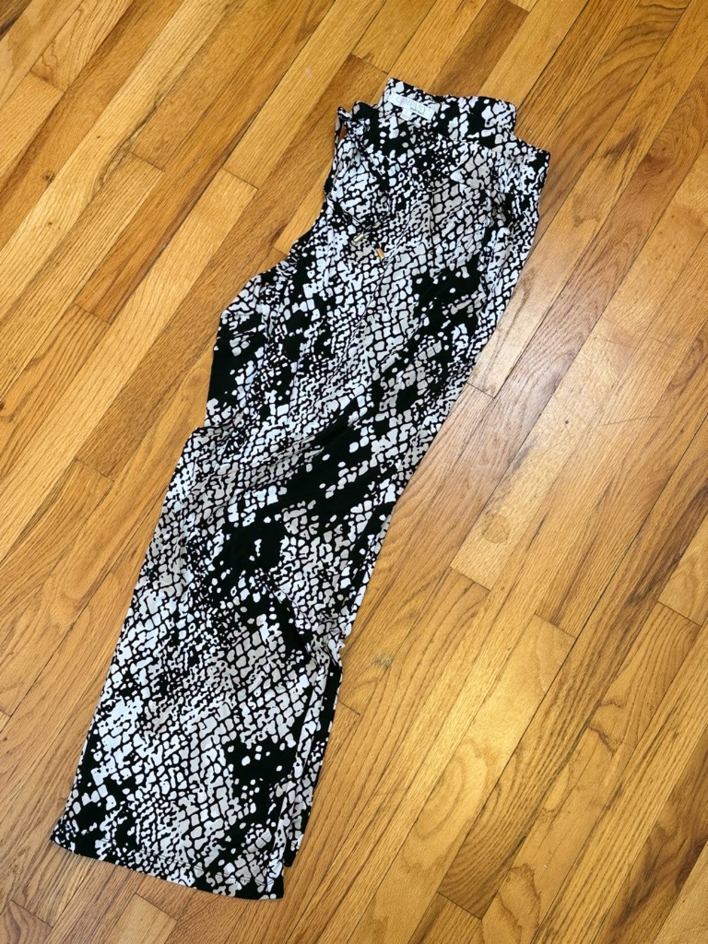 The COMPANY High-Rise Black & White Patterned Wide-Leg Jumpsuit Pants